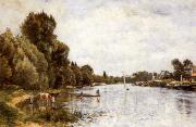 Stanislas lepine The Seine near Argenteuil painting